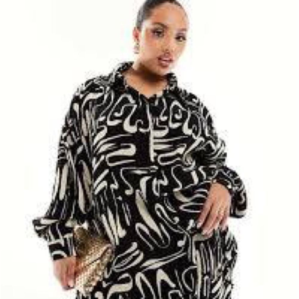 Vero Moda Black and White Patterned Dress